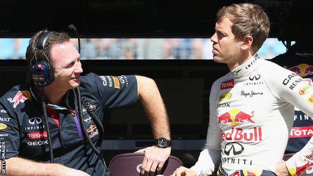 Christian Horner and Sebastian Vettel