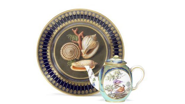 Sevres plate and teapot