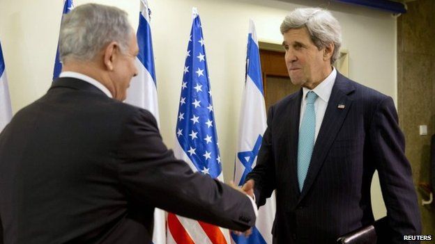 Benjamin Netanyahu welcomes John Kerry in Jerusalem (31 March 2014)