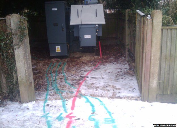 Lines leading to an electricity box