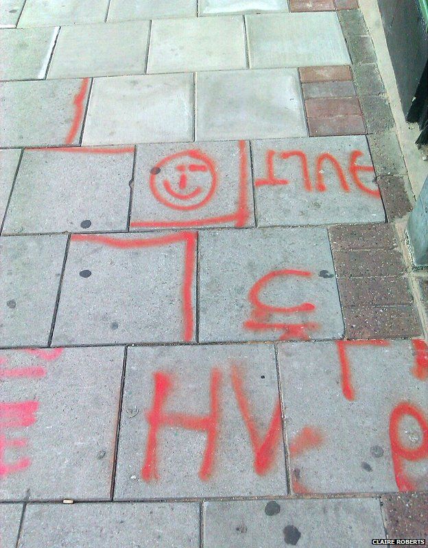 contractors leave a smiley face on street works