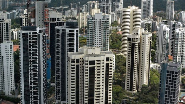A general view of residential housing is seen in Singapore on 6 March 2014