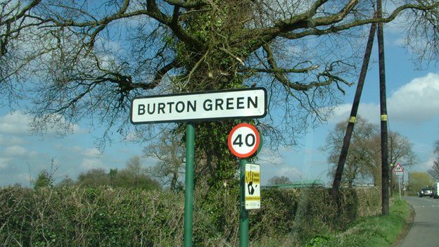 Sign for Burton Green