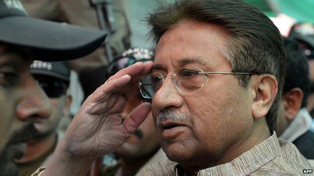 Former Pakistani president Pervez Musharraf on 20 April 2013