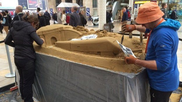 Sand sculpture at Paddington Station