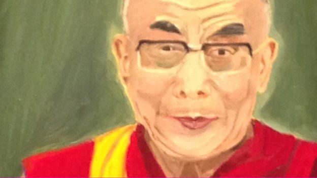 George W Bush portrait of the Dalai Lama