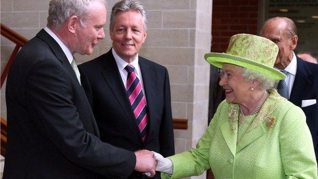 Sinn Féin's Martin McGuinness shook hands with the Queen for the first time in June 2012