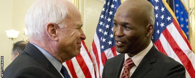 Senator John McCain and Bernard Hopkins