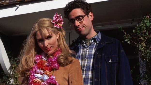 Helen Baxendale and Stephen Mangan in Adrian Mole The Cappuccino Years
