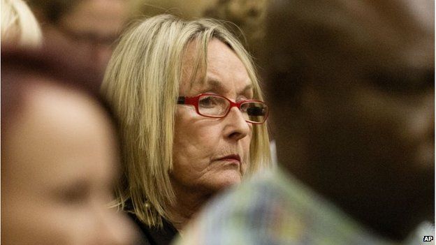 June Steenkamp staring ahead in court
