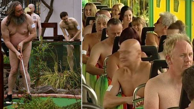 Naked golfers and rollercoaster riders at Adventure Island