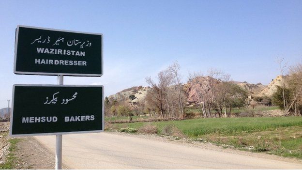Road signs in South Waziristan
