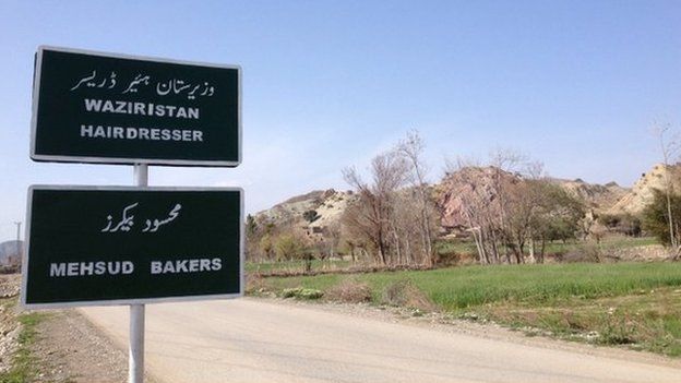 Road signs in South Waziristan