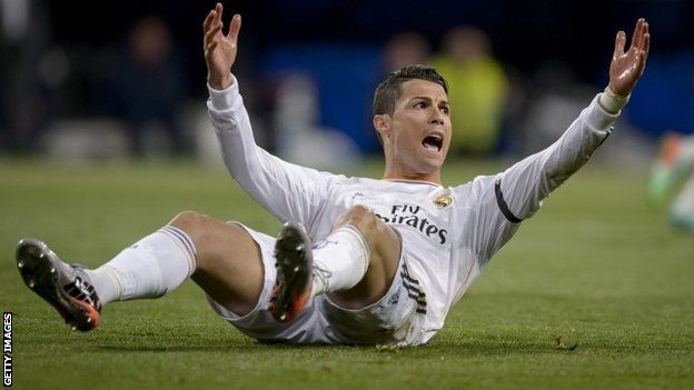 Cristiano Ronaldo appeals for a foul