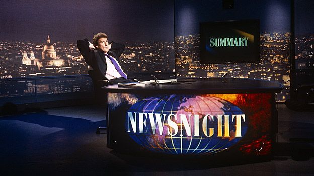 Jeremy Paxman during a moment off air on Newsnight