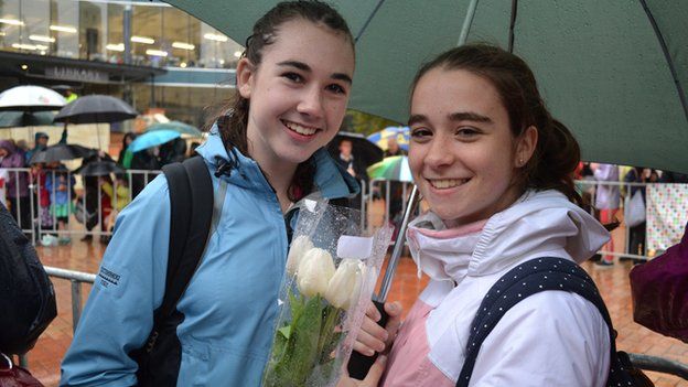 Sophie Stewart (left) and Lauren Hansen, both 16, felt the event was their chance to be part of history