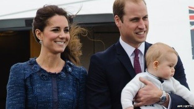 Duke and Duchess of Cambridge and Prince George leaving New Zealand