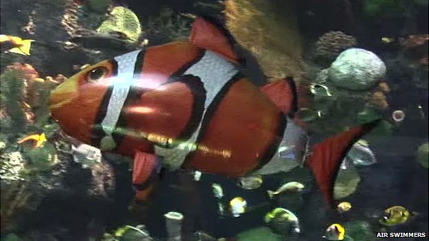 Inflatable flying clown fish