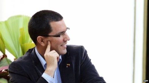 Vice President Jorge Arreaza during an event at Miraflores presidential palace in Caracas on 15 April, 2014