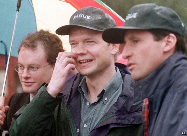 William Hague at a theme park in 1997