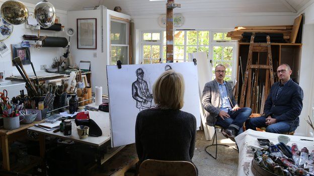 Susanne at work in her studio in Berkshire