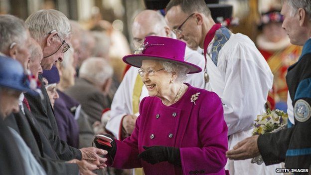 The Queen meeting well wishers at Blackburn Cathedral