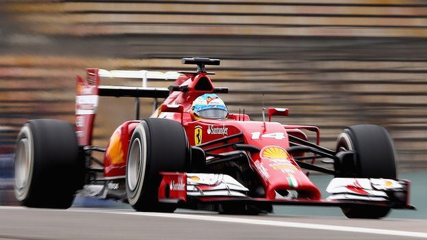 Fernando Alonso of Spain and Ferrari drives during practice ahead of the Chinese Formula One Grand Prix at the Shanghai International Circuit on April 18, 2014.