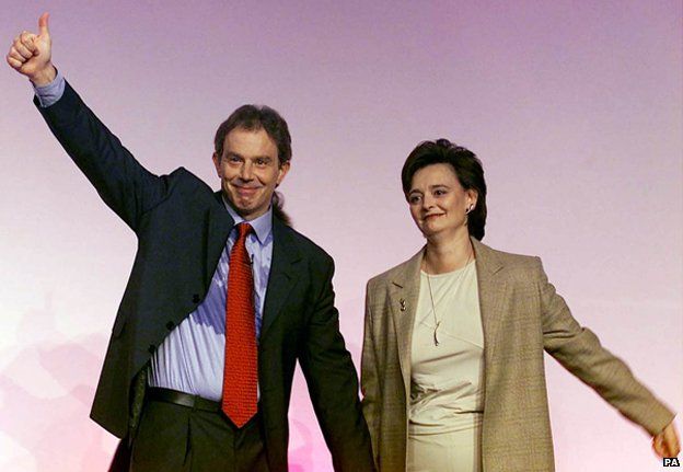 Tony and Cherie Blair at the 2000 Labour Party conference