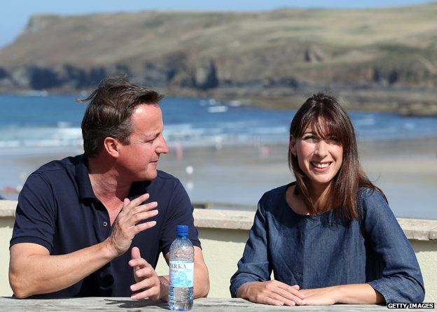 David and Samantha Cameron on holiday in Cornwall in 2013