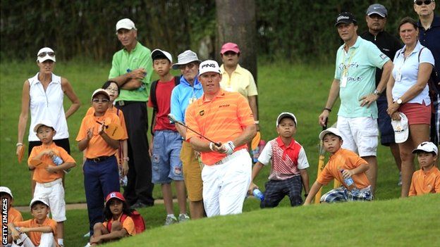 Lee Westwood in third-round action at the Malaysian Open
