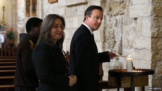 David Cameron in Bethlehem in March 2014