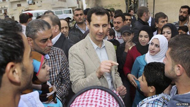 Bashar al-Assad in Maaloula (20 April 2014)