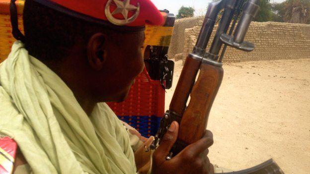 A member of Niger's National Guards on patrol along the border with Nigeria in Diffa region