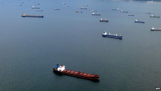 File photo: Ships anchored off Singapore's coastline