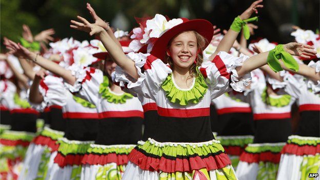 Children take part in Madeira Island Flowers Festival