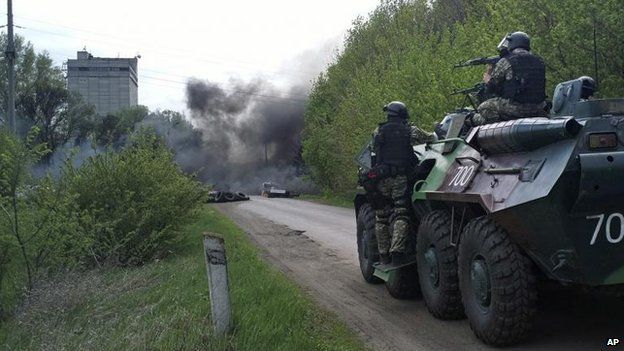 Ukrainian troops around Sloviansk, 24 April