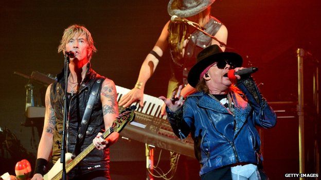 Duff McKagan and Axl Rose from Guns N Roses