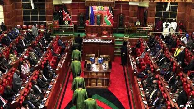 Supreme Court judges file into parliament in April 2013