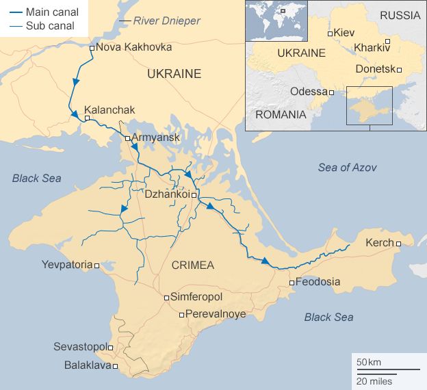 Crimea water supply - map