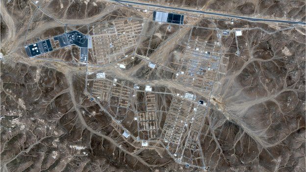 Satellite image of Azraq refugee camp