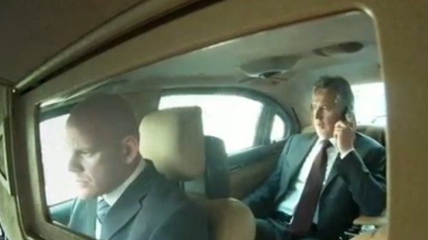 Dmytro Firtash in the back of his his chauffeur driven car in Vienna