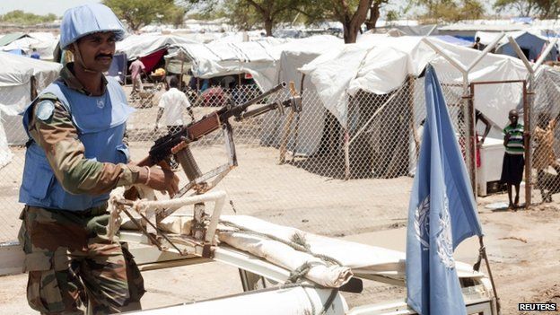 A peacekeeper in Bor, South Sudan - 29 April 2014