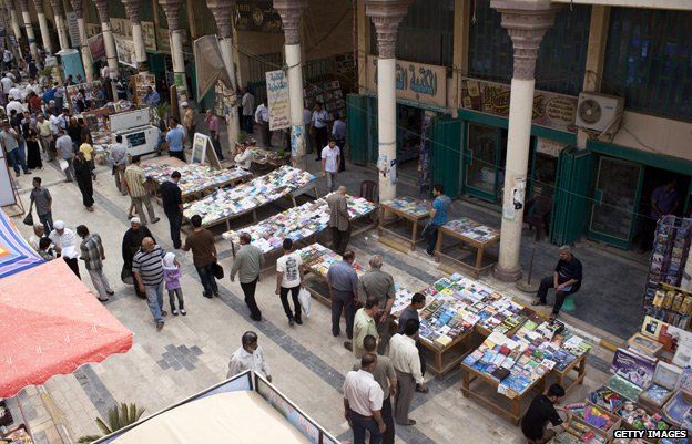The book market in Muntanabi Street