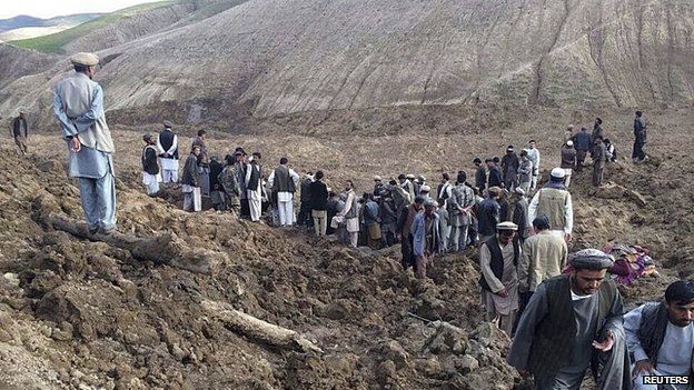 Landslide in Argo district in Badakhshan province in May 2014