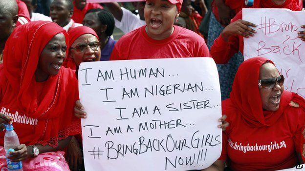 Rally in support of missing girls in Abuja, Nigeria. 6 May 2014