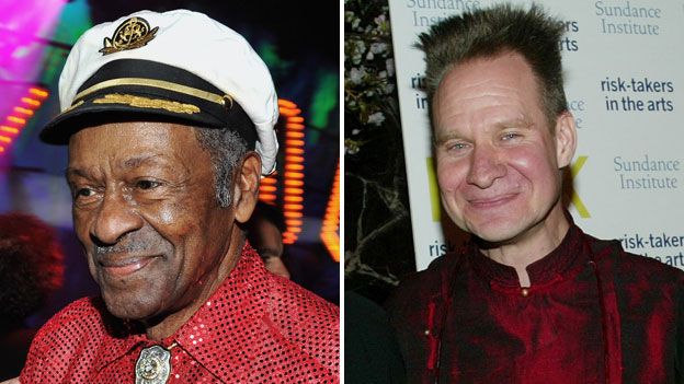 Chuck Berry (left) and Peter Sellars