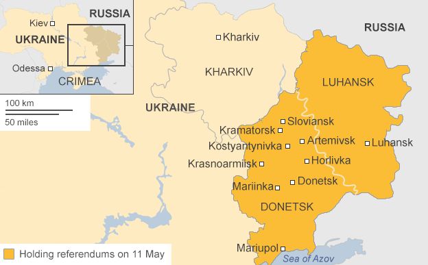 Map: Donetsk & Luhansk