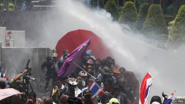 Thailand Police Fire Tear Gas At Protesters In Bangkok Bbc News