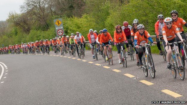 The Cycle Against Suicide campaign group is also travelling through Belfast on Friday
