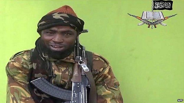Boko Haram leader Abubakar Shekau pictured in a video released by the group - 12 May 2014